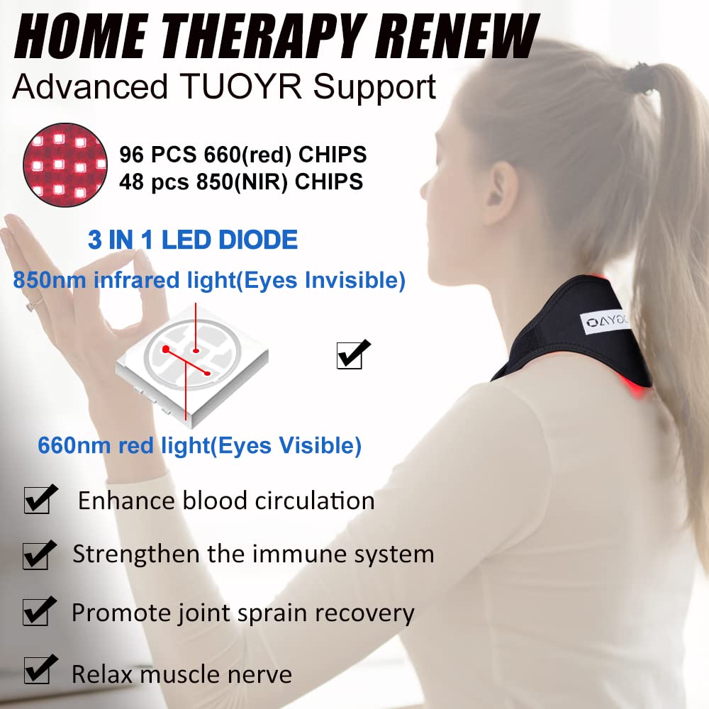 TUOYR luz roja 850nm para músculos, favorece la relajación.