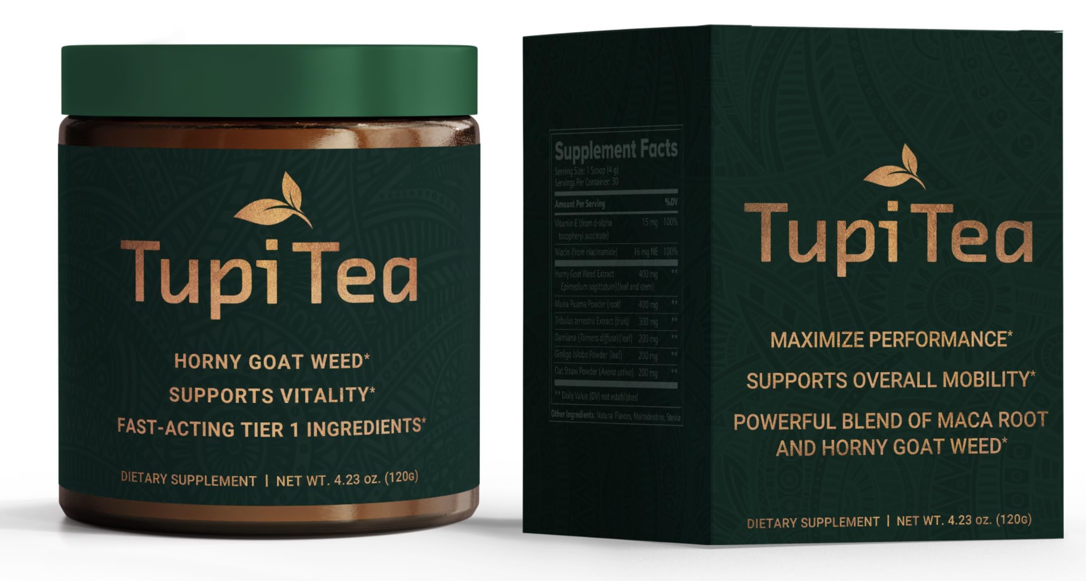 Tupi Tea Embalaje Presentación atractivo y moderno