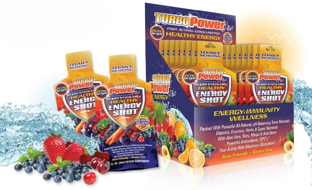 Turbo Power Plus impulso inmunidad, botella de 1oz para hidratación diaria.
