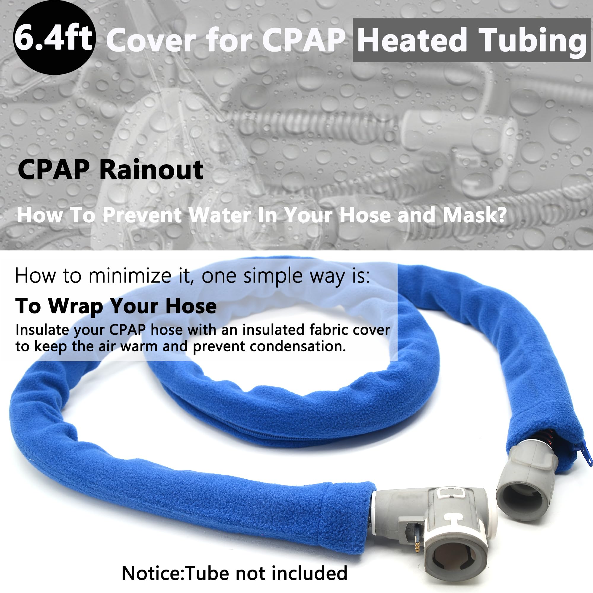 Cierre cremallera de longitud completa facilita colocar la funda CPAP.