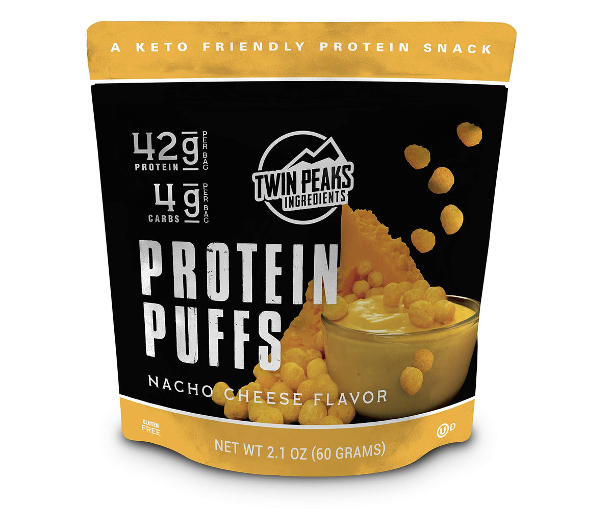 Twin Peaks Ingredients bolitas proteicas Nacho Queso, 60 g, ideal para dieta cetogénica