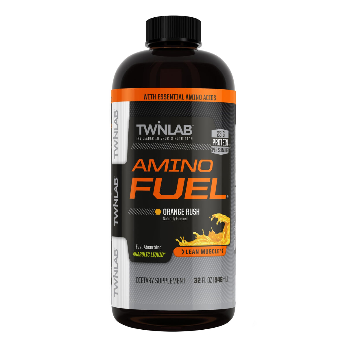 Twinlab Amino Fuel, botella-vertido naranja para energía durante entrenamientos
