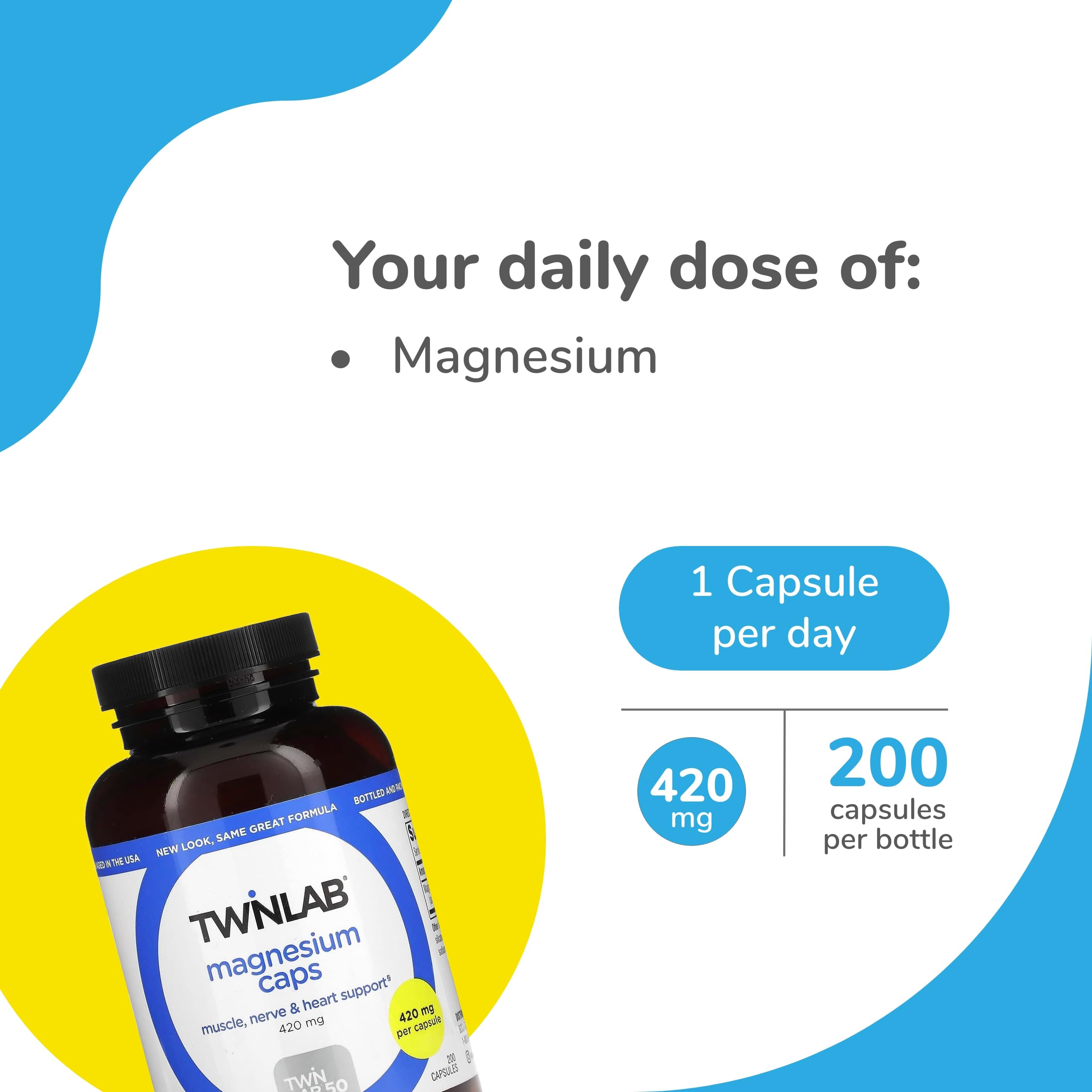 Twinlab Magnesio Caps cápsulas de 420 mg para movilidad muscular