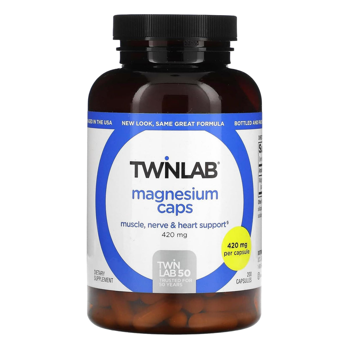 Twinlab Magnesio Caps en bote, ayuda a aliviar calambres musculares
