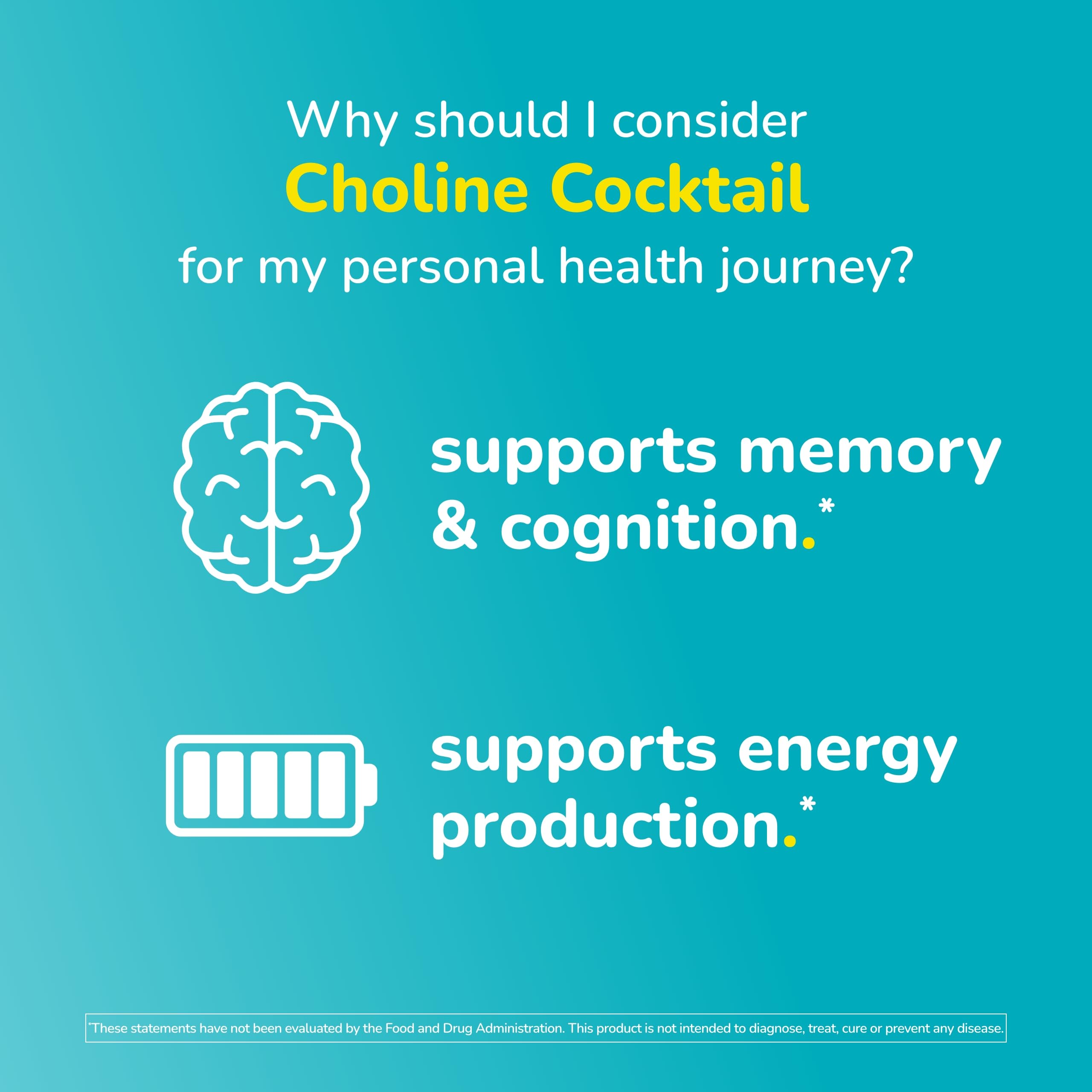 Choline Cocktail en vaso, listo para tomar y recargar energía.