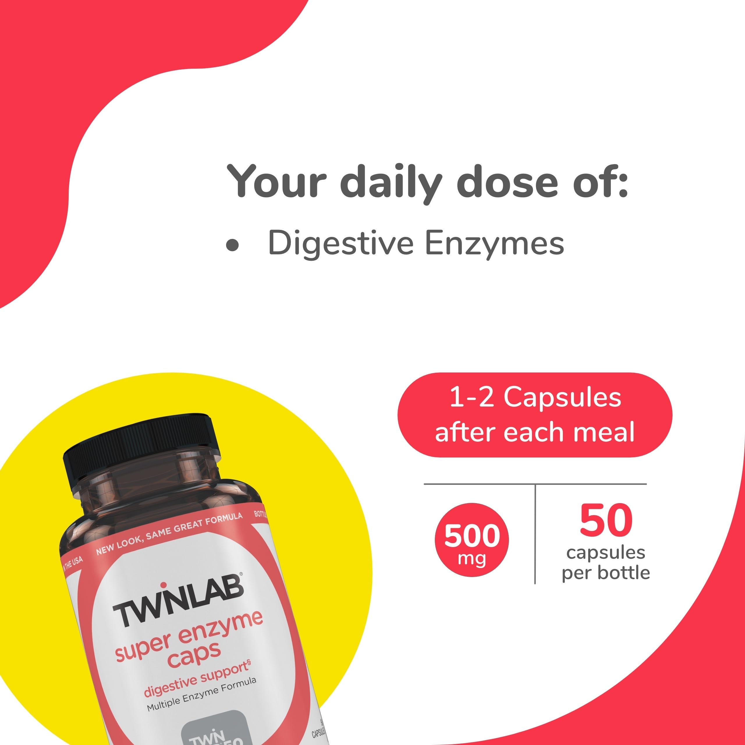 Twinlab Super Enzyme Caps: cápsulas listas para tomar tras las comidas