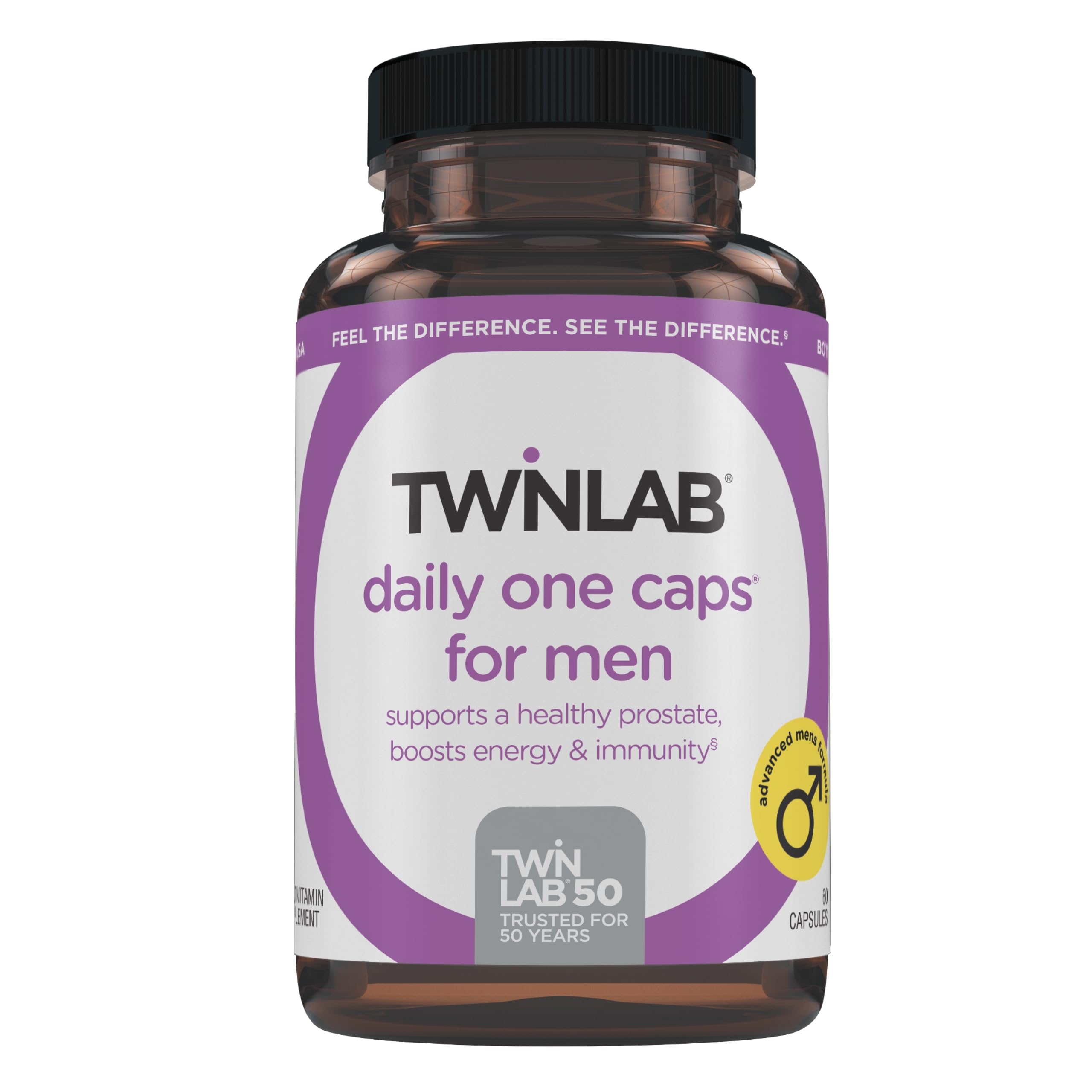 Twinlab TWL Diario para Hombres, botella de nutrición para energía diaria.