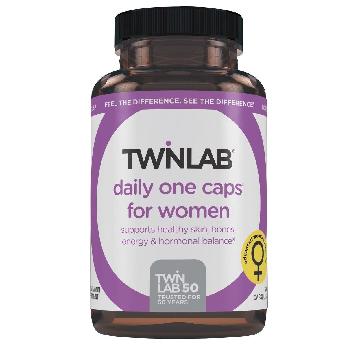 Twinlab TWL Mujer Diario Uno, envase principal, apoyo a la salud femenina diaria.