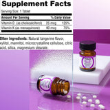 Twinlab Vit D3 1000 y K2 Dots, etiqueta detallada, dosis recomendada para uso diario.