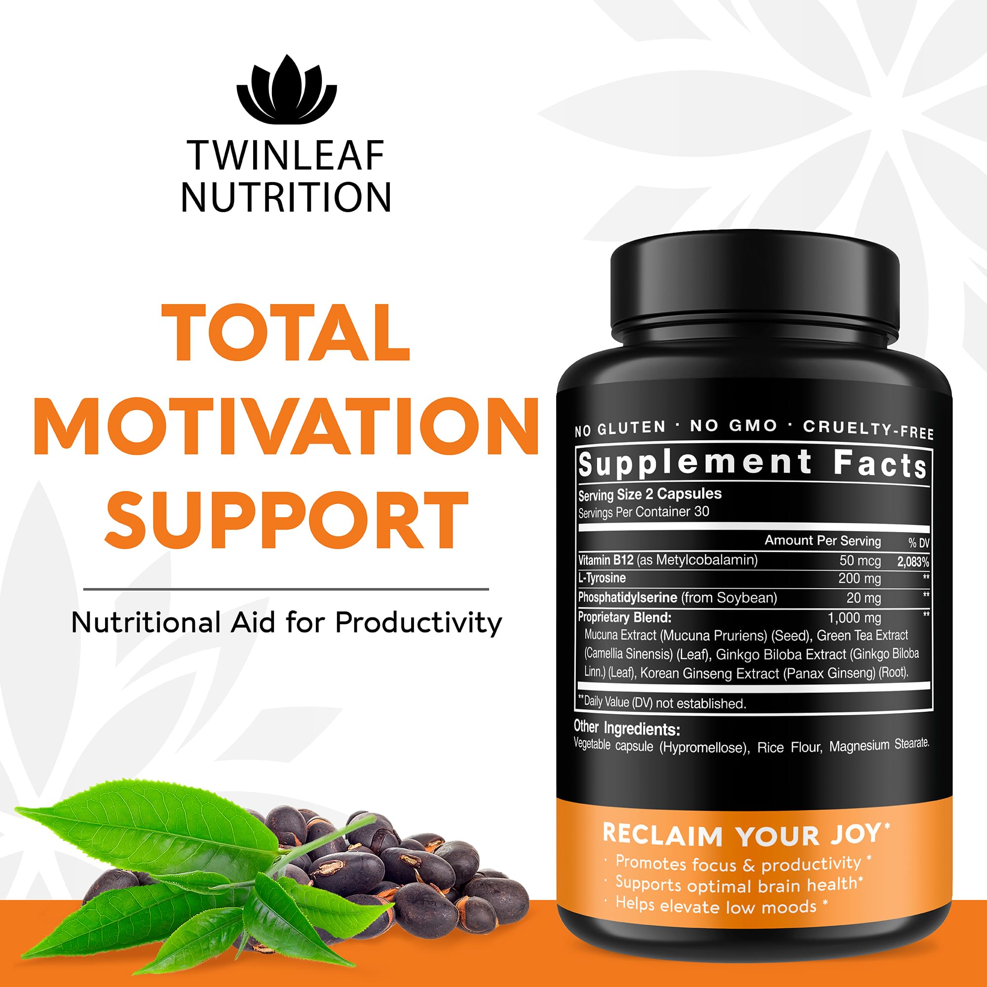 Vitamina B12 de TwinLeaf Nutrition para enfoque y claridad.