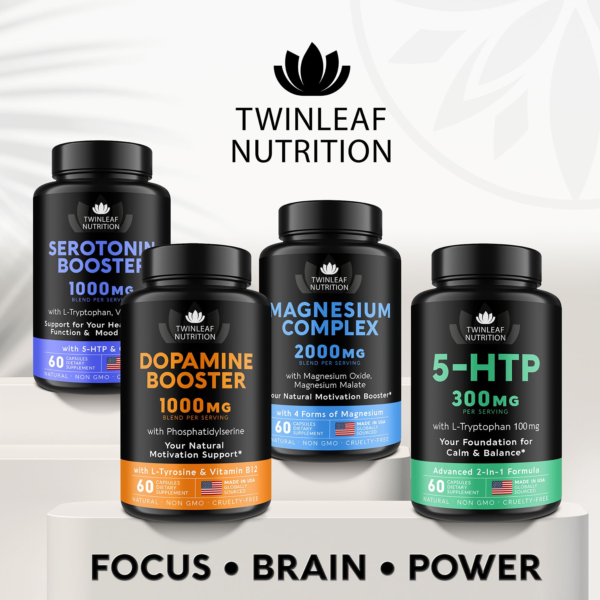 Cápsulas listas para consumo diario de Twinleaf Serotonin Booster