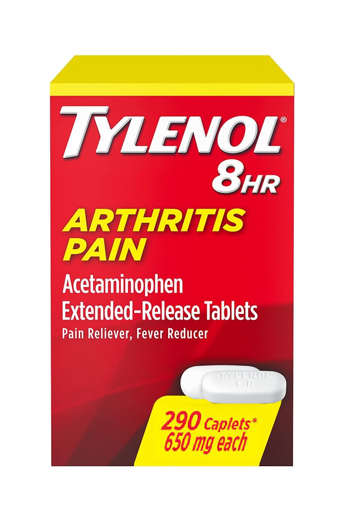 Tylenol: dos frascos, 580 tabletas para uso diario.