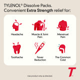 Tylenol dosis en polvo que se disuelve en la lengua sin agua, sabor frambuesa