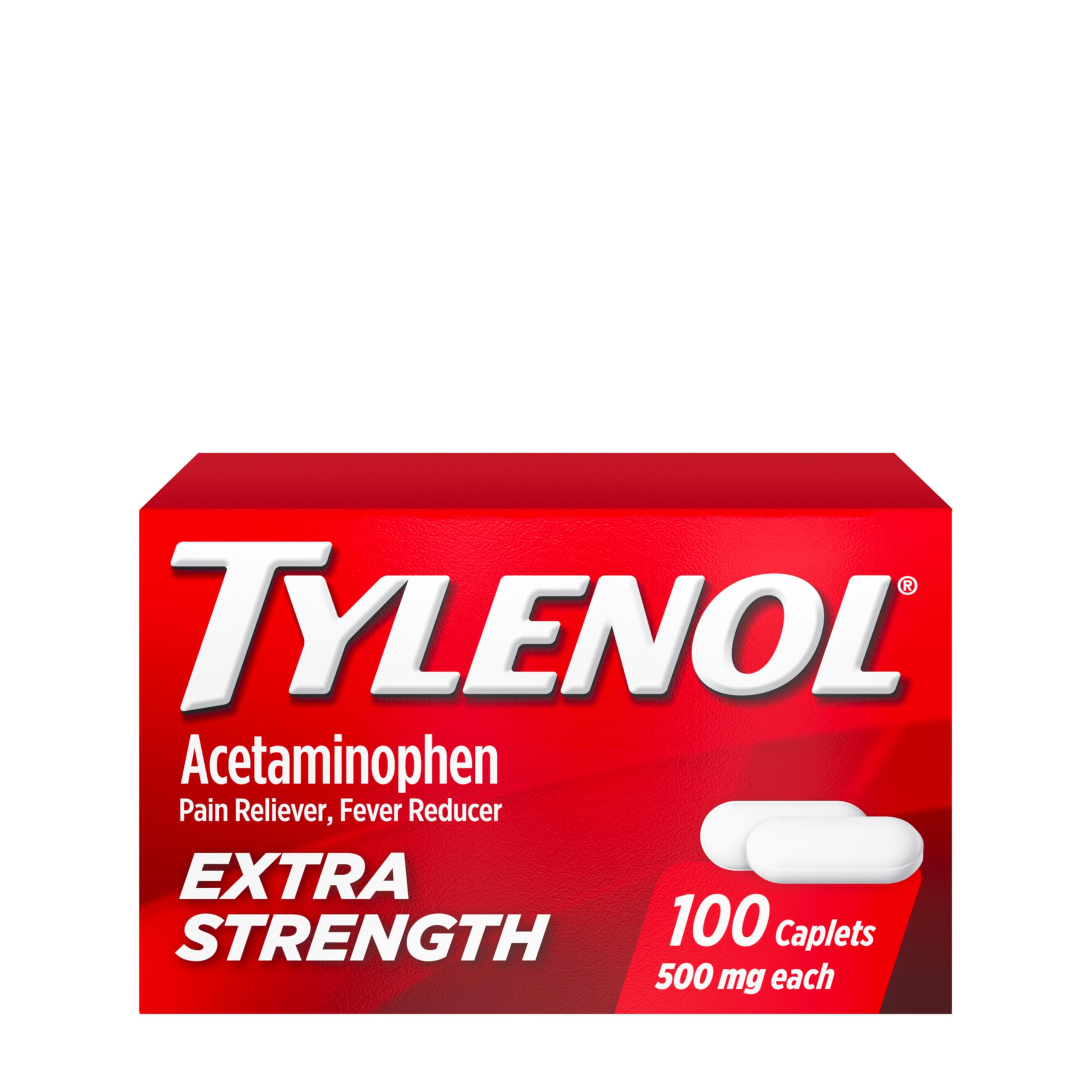 Tylenol Fuerza Extra, botella de 100 comprimidos para alivio rápido del dolor