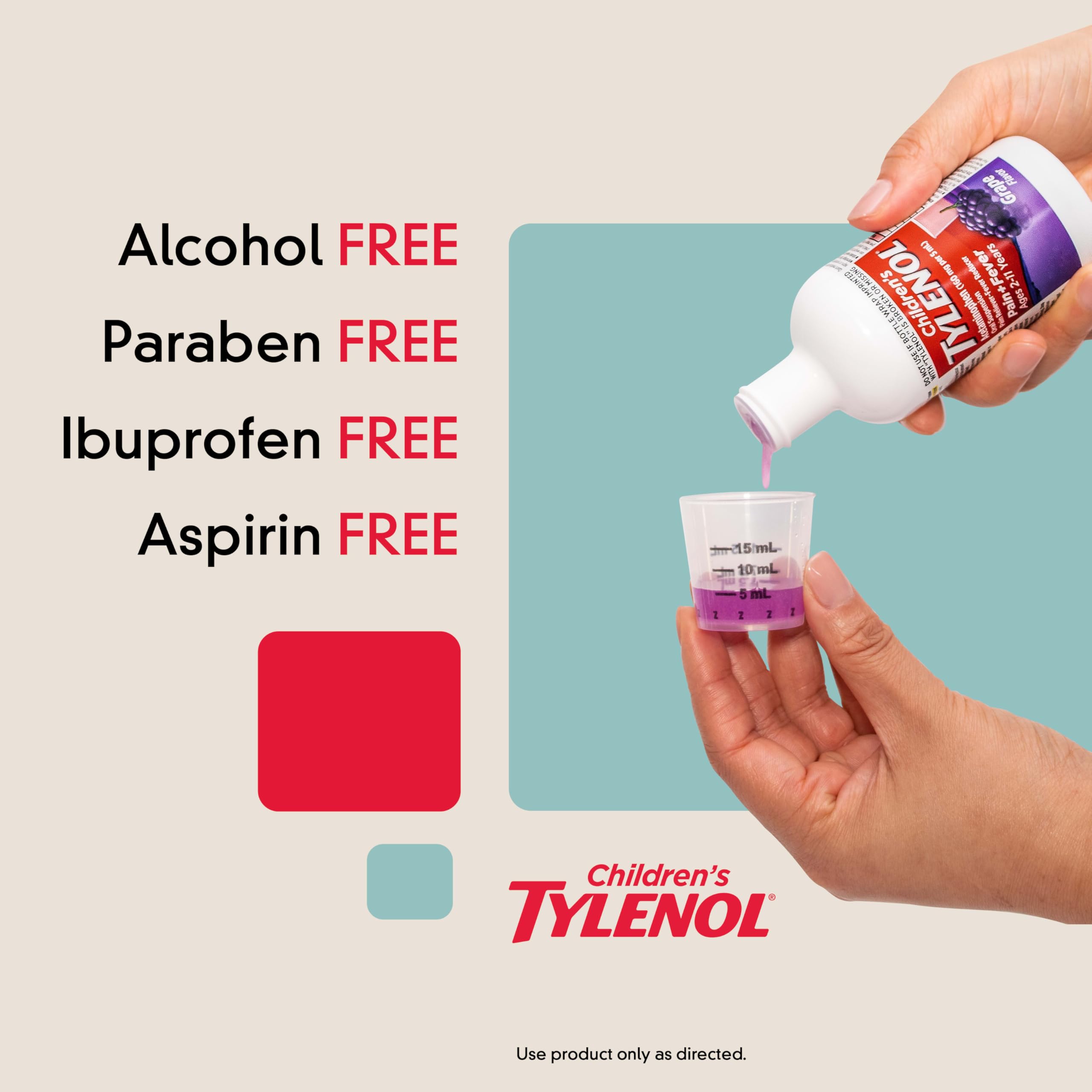 Tylenol Niños alivio de dolor y fiebre tras resfriado.