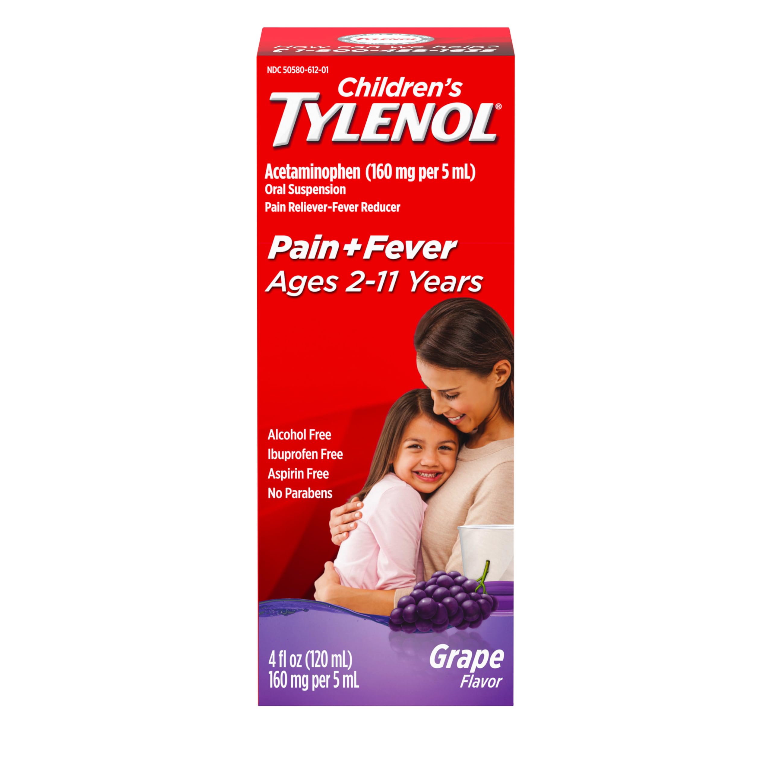 Tylenol Niños frasco de 4 onzas, alivio temporal del malestar.
