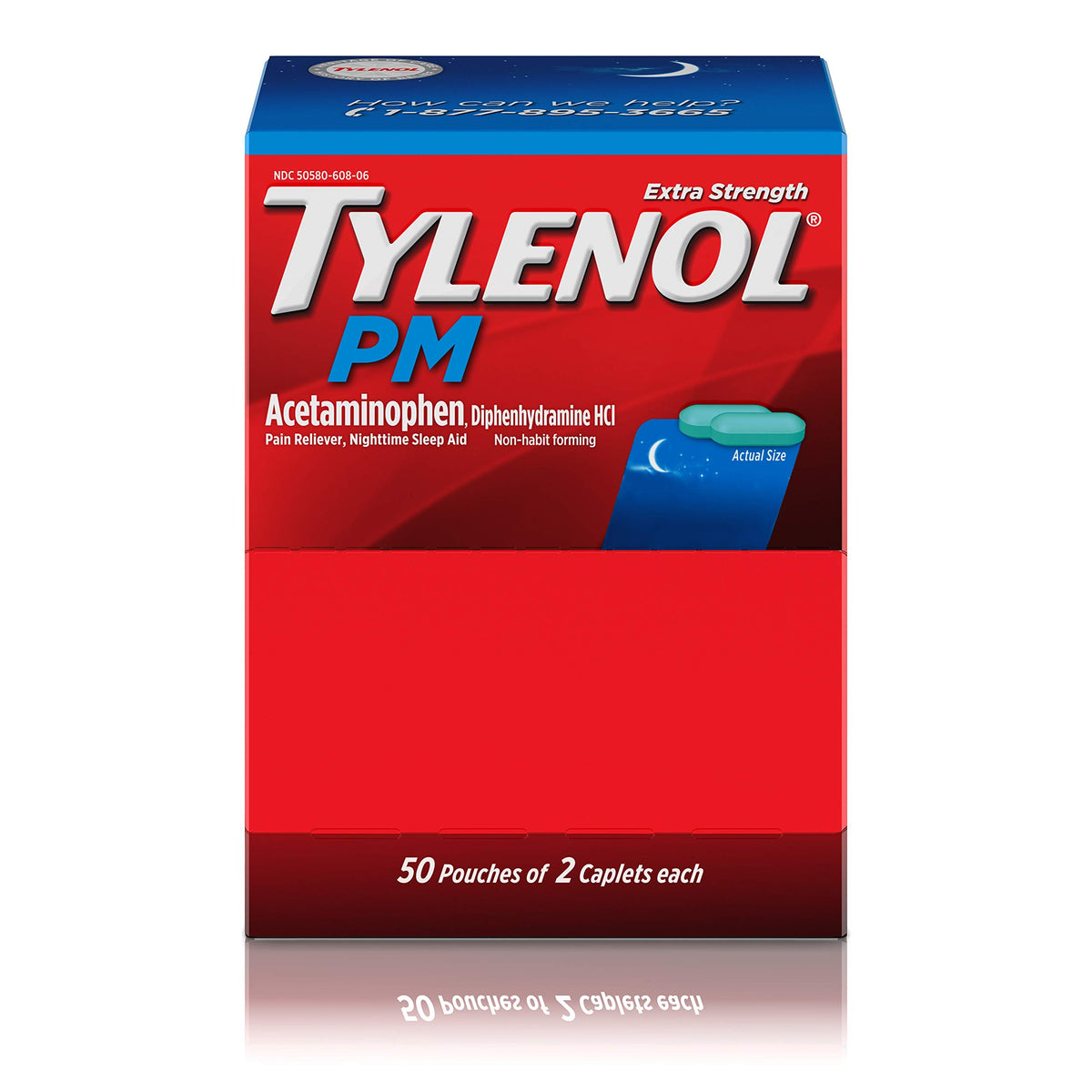 Tylenol PM Fuerza Extra, caja dispensadora, puede ayudar a aliviar molestias y favorecer el sueño.
