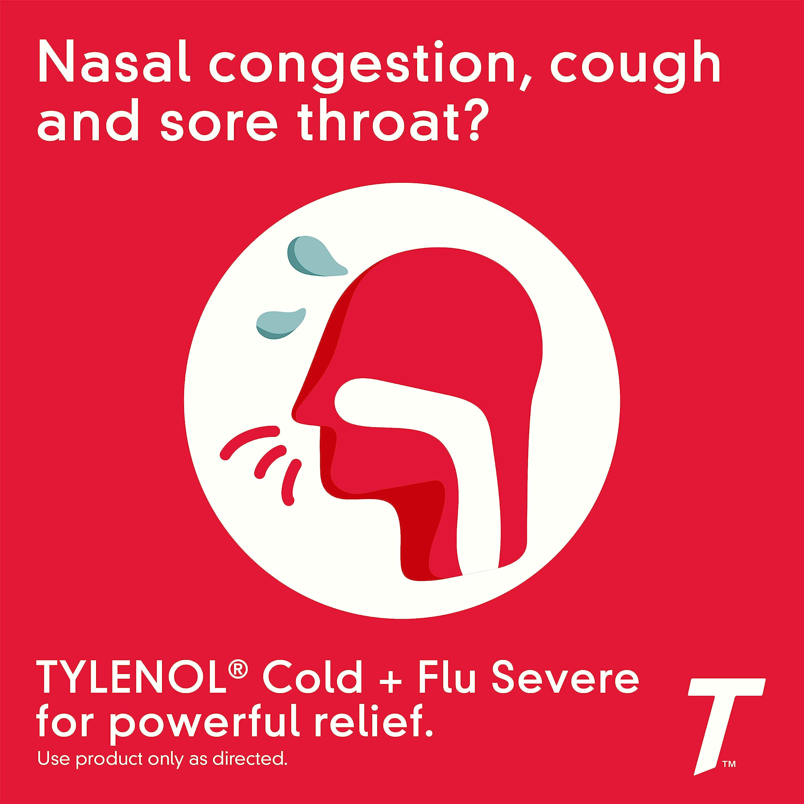 Tylenol resfriado gripe pastillas recubiertas alivio de dolor y fiebre.