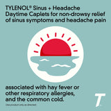 Tylenol Sinus Caplets, etiqueta fenilefrina HCl para descongestión nasal.