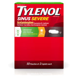 Tylenol Sinus Severe Daytime Caplets, empaque frontal, alivio diurno de congestión nasal.