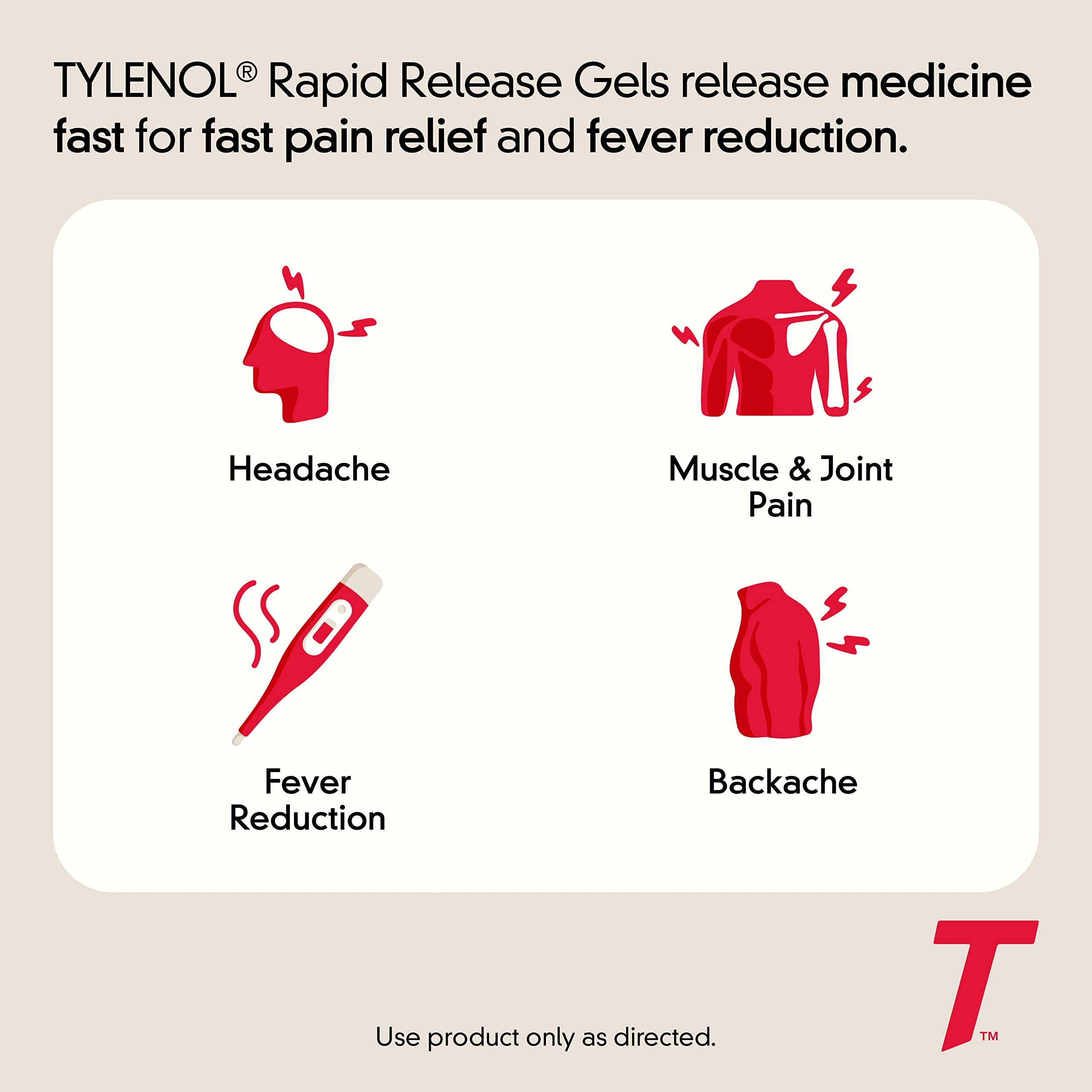 Tylenol para adultos y niños 12 años en adelante, uso seguro.