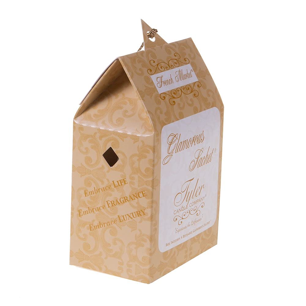 Tyler Candle Company sachet Glamour Mercado Francés en secadora para perfumar la ropa