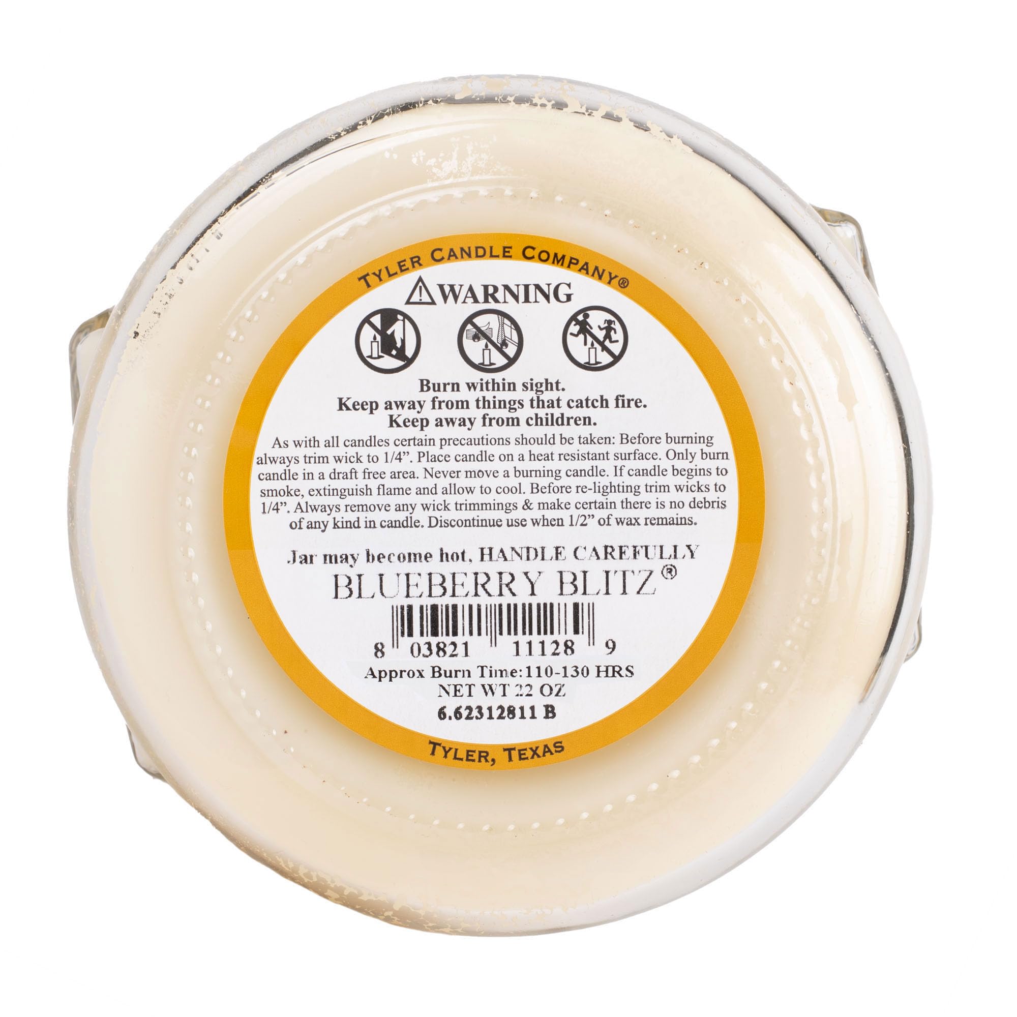 TYLER CANDLE Prestige Blueberry Blitz etiqueta frontal elegante
