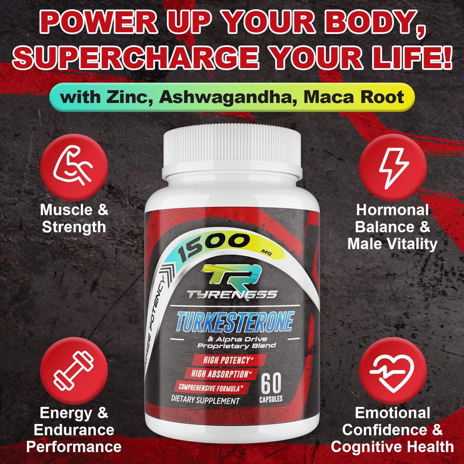 TyRengss Ashwaganda Zink Maca: equilibrio hormonal y energía sostenida.