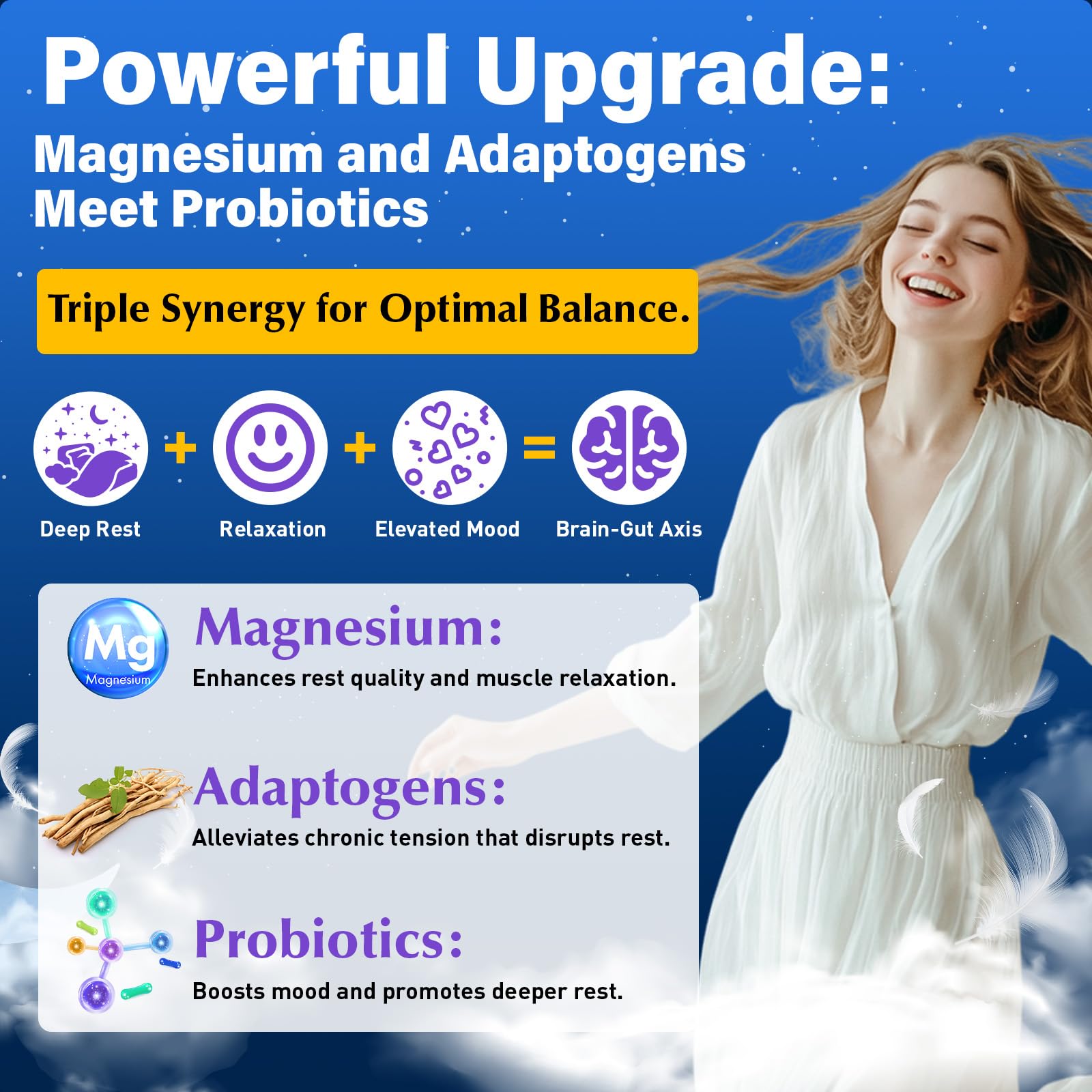 Probioticos Tyssnouyn magnesio: 10 mil millones CFU para soporte intestinal