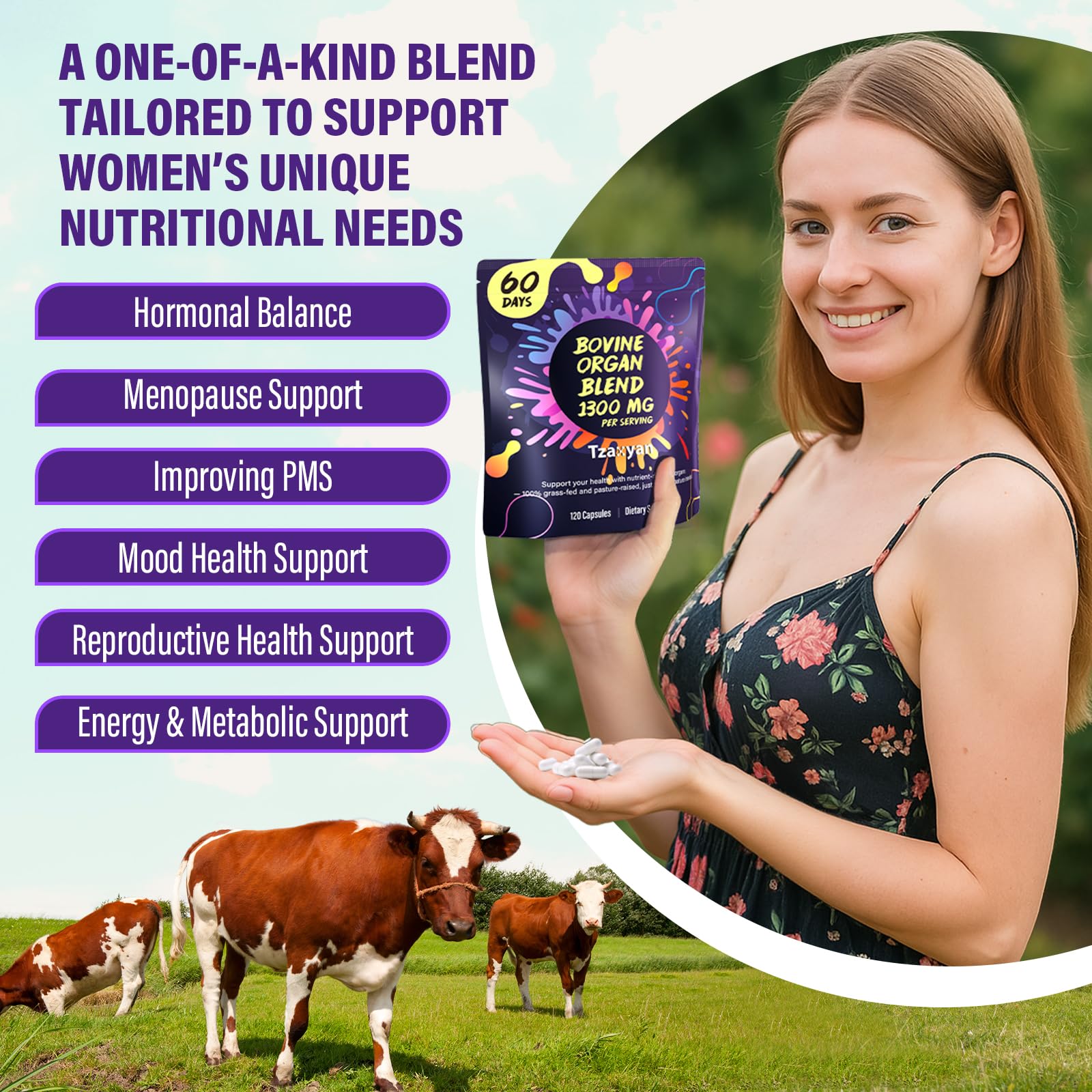 tzaxyan 1300mg ovario bovino para balance hormonal y vitalidad