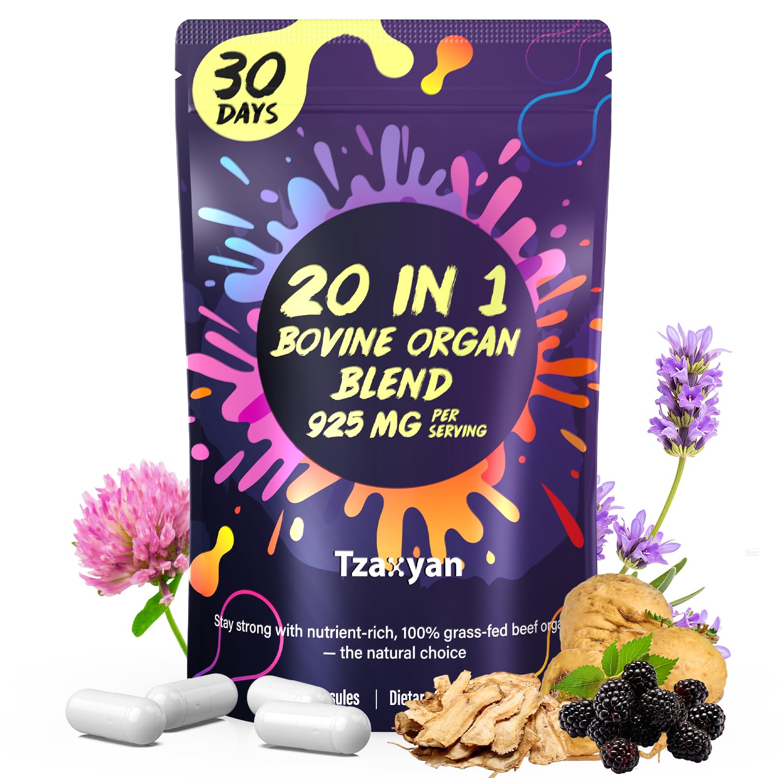 tzaxyan 20en1 órganos de res – cápsulas para energía y bienestar femenino.