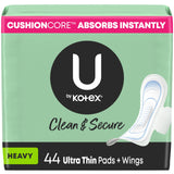 U by Kotex: almohadilla con alas Ultra Delgada para comodidad diaria.