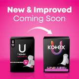 U by Kotex Balance centro elevado, absorción rápida para noches tranquilas.