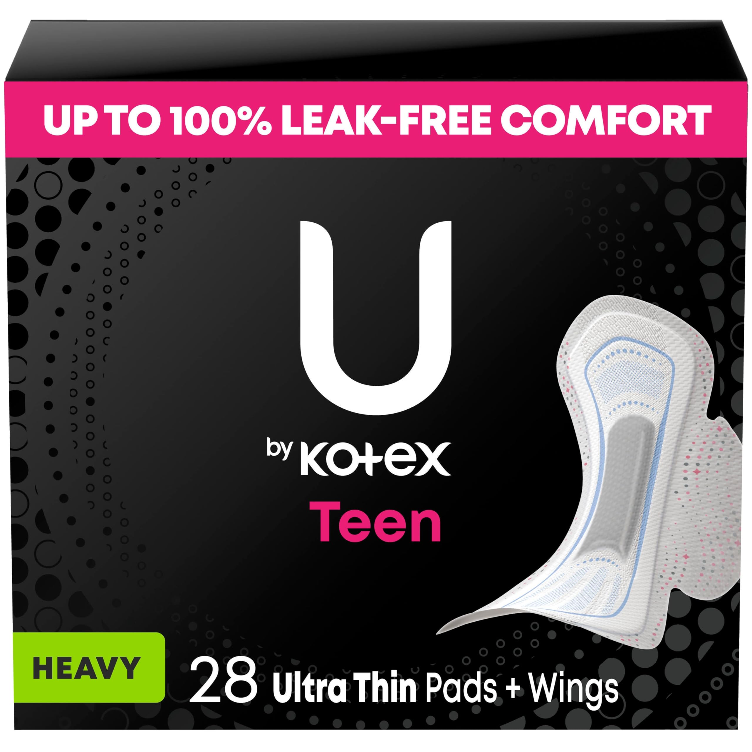 U by Kotex Balance Teen, empaque individual, protección lista para llevar en la mochila