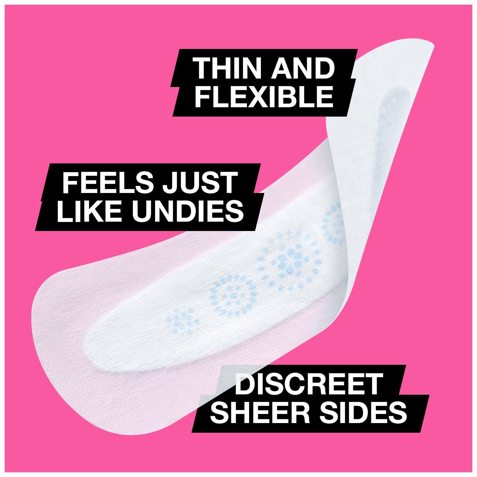U by Kotex Barely There Liners: diseños coloridos para protección suave durante el día.
