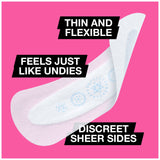 U by Kotex Barely There Liners: diseños coloridos para protección suave durante el día.