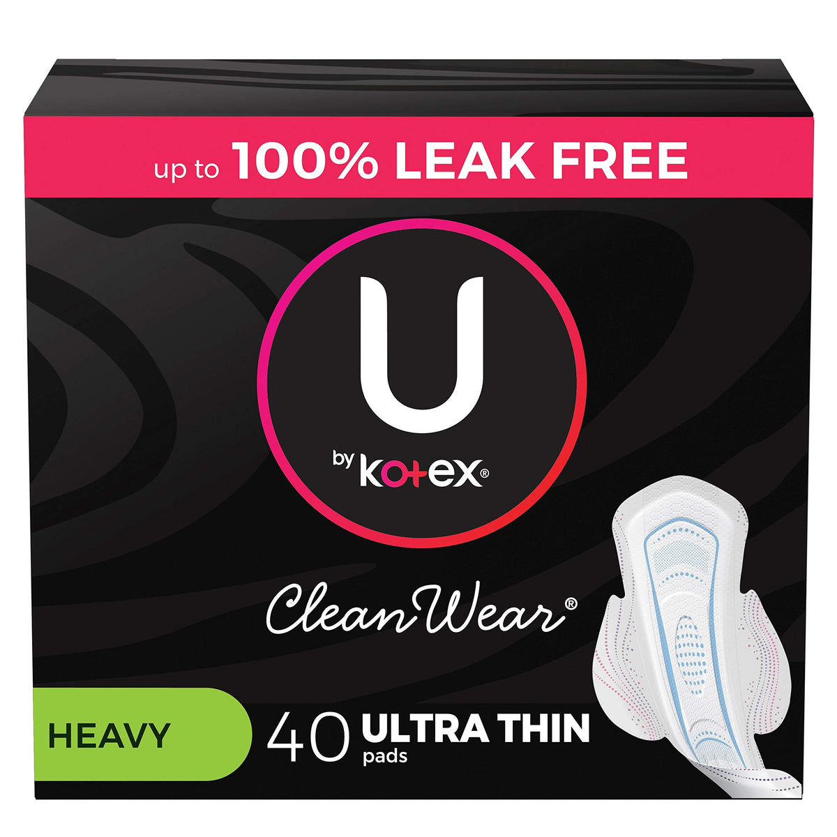 U by Kotex CleanWear toallas ultrafinas con alas, protección cómoda para el día