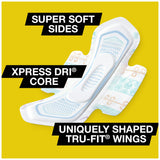 U by Kotex CleanWear Xpress DRI Core absorbe rápidamente la humedad
