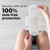 U by Kotex: cobertura suave y transpirable para la piel.