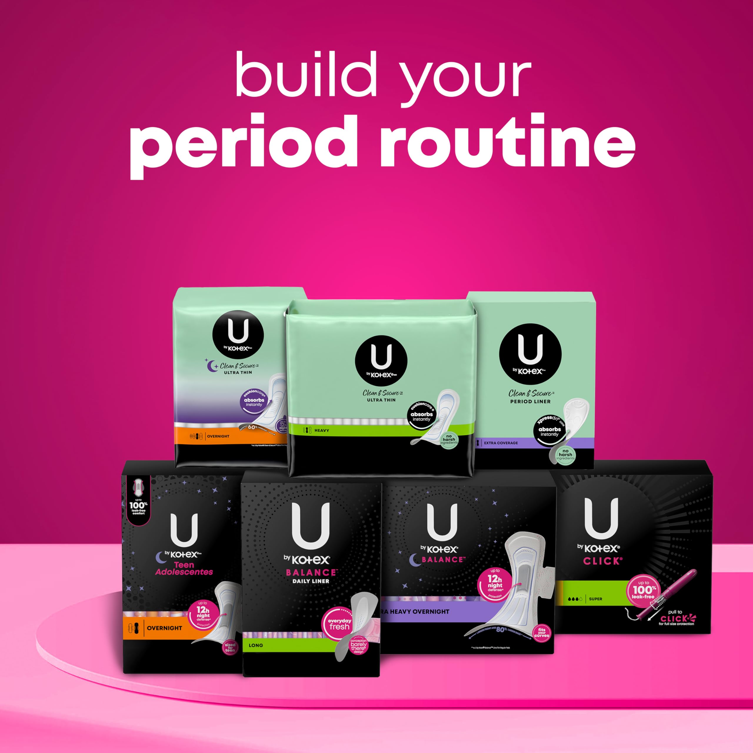 U by Kotex: compatible con FSA/HSA/HRA para gastos sanitarios.