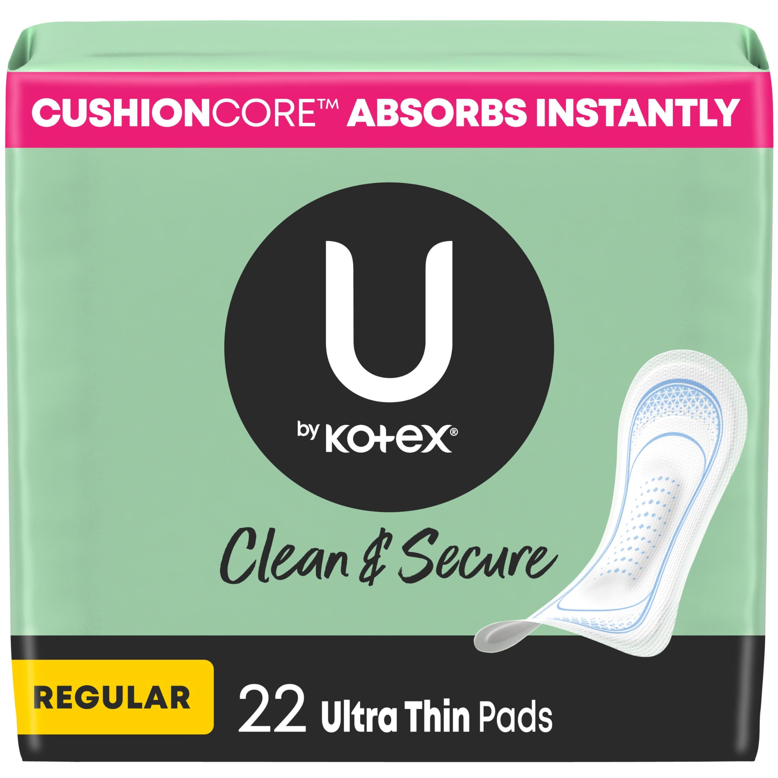 U by Kotex compresa Ultra Thin CushionCore con ajuste cómodo