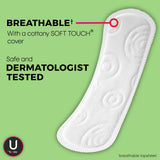U by Kotex Lightdays protector diario con núcleo suave que se adapta
