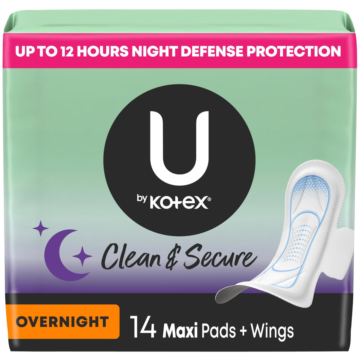 U by Kotex Maxi con alas, protección nocturna para dormir sin filtraciones