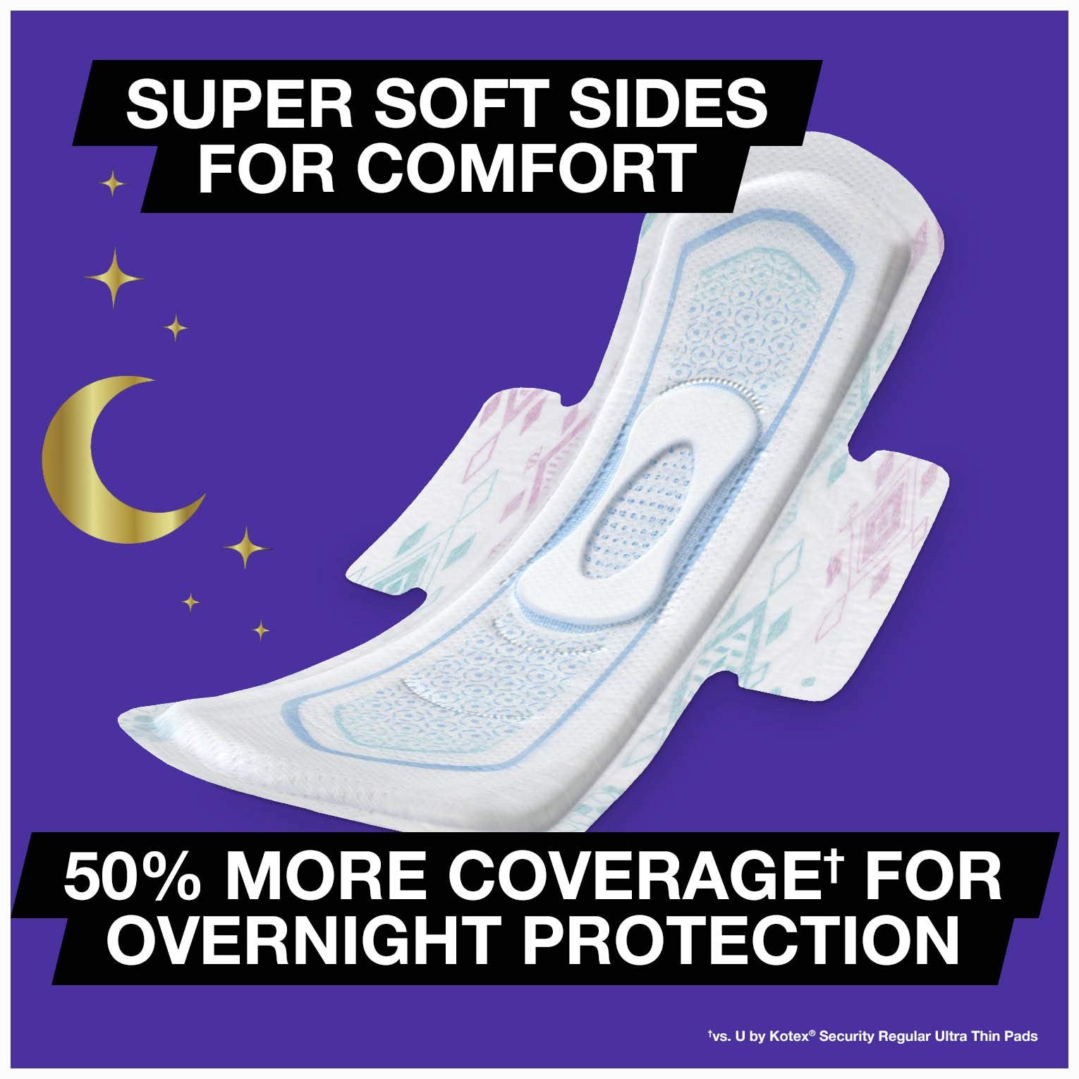 Núcleo absorbente Xpress DRI de U by Kotex retiene la humedad.