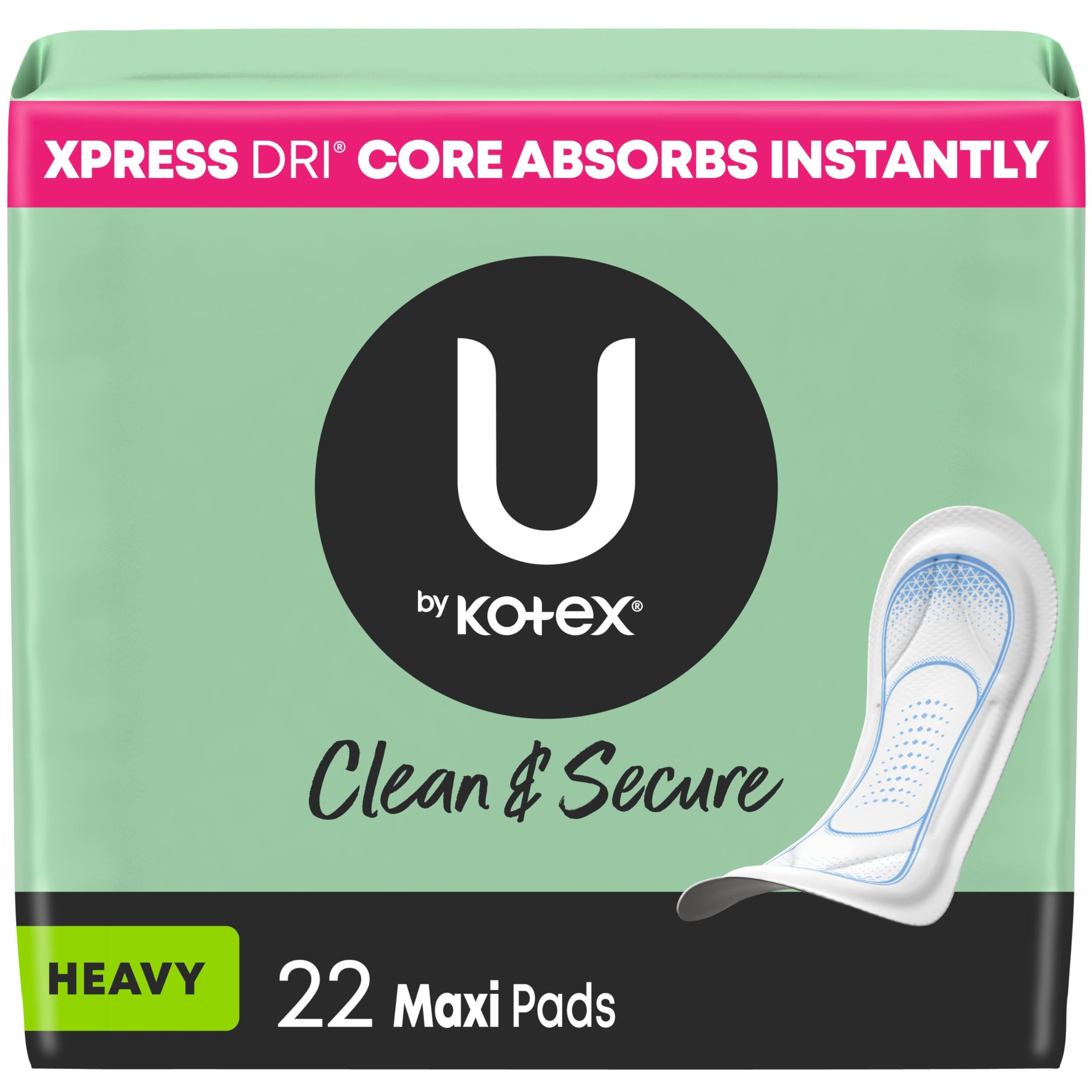 U by Kotex protector maxi con empaque individual para llevar.