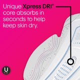 U by Kotex sin fragancia para piel sensible y uso cómodo durante el día.