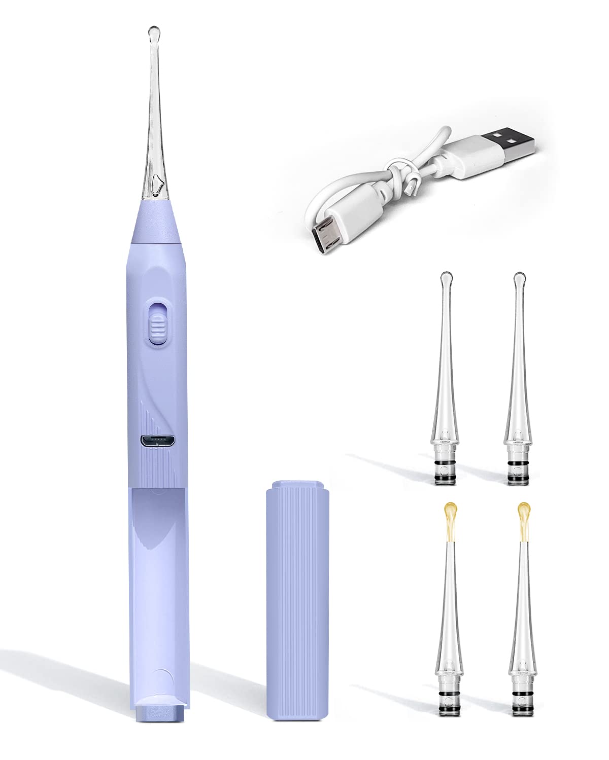 UANRNA extracción de cerumen con luz y almacenamiento integrado para mantener puntas ordenadas.