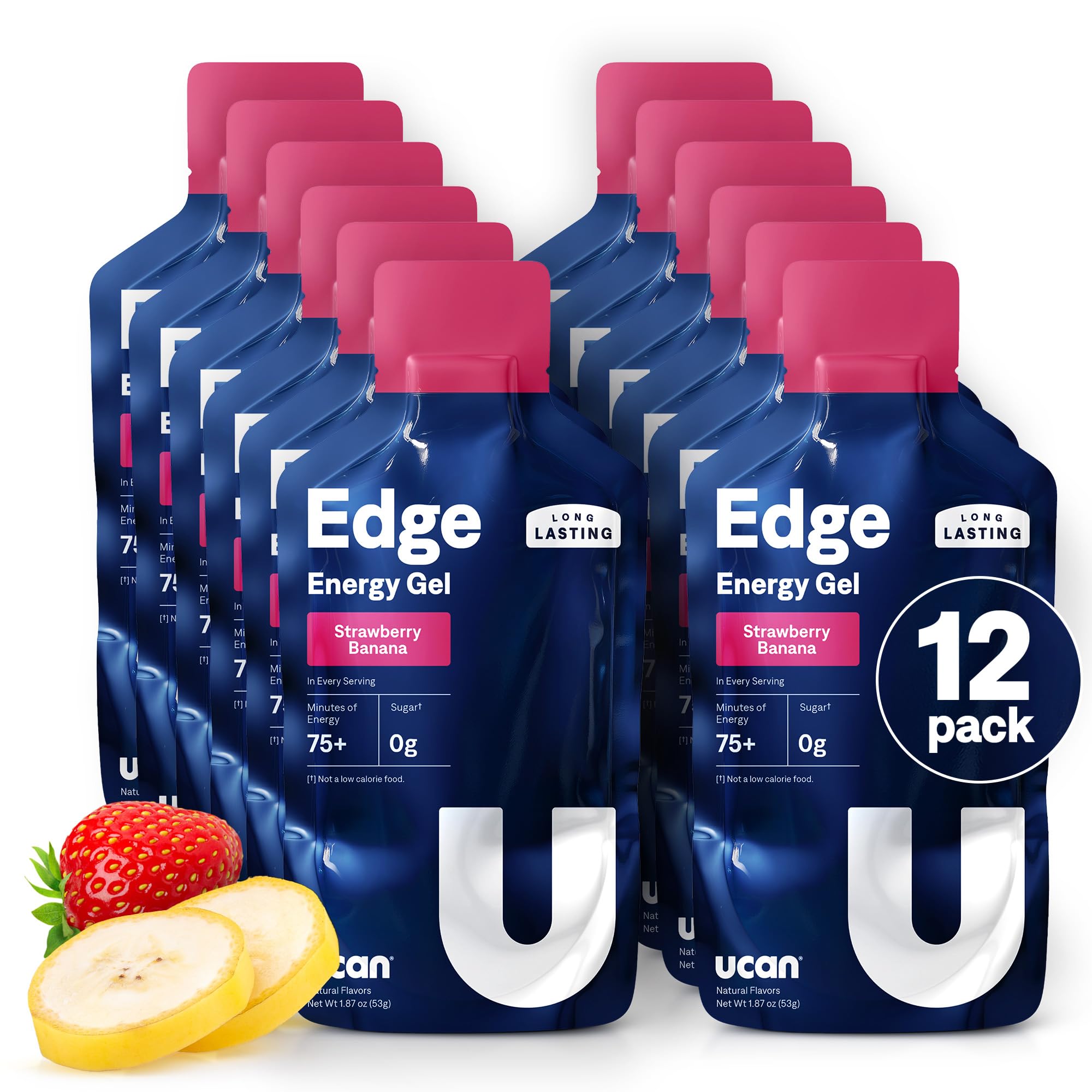 ucan edge gel sabor fresa-banana para energía sostenida durante entrenamientos