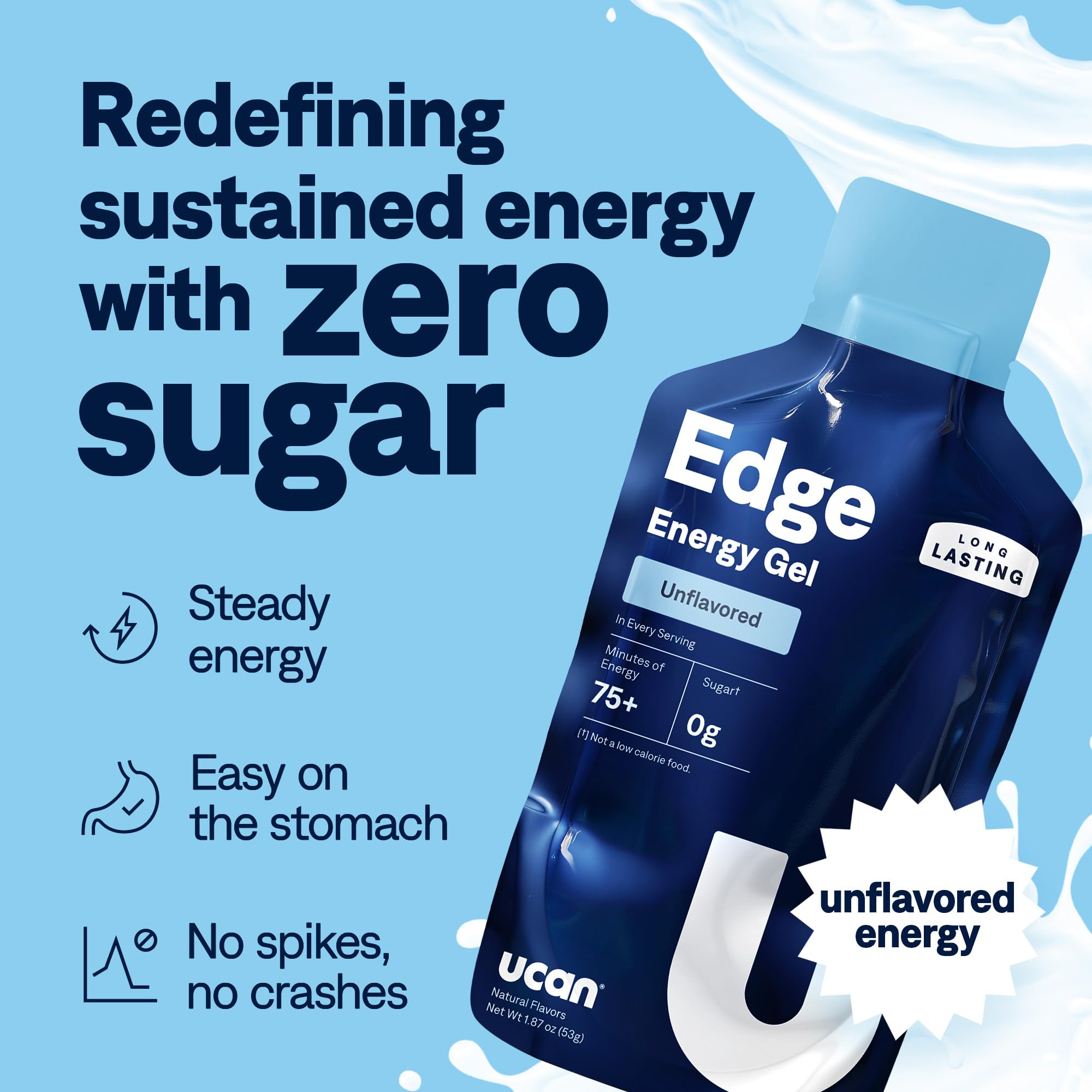 Textura suave de UCAN Edge Gel Shot facilita la ingesta durante el ejercicio.