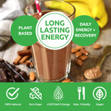 Batido rápido de UCAN Energía Proteína Vegetal Chocolate, ideal para recargar antes del entrenamiento.